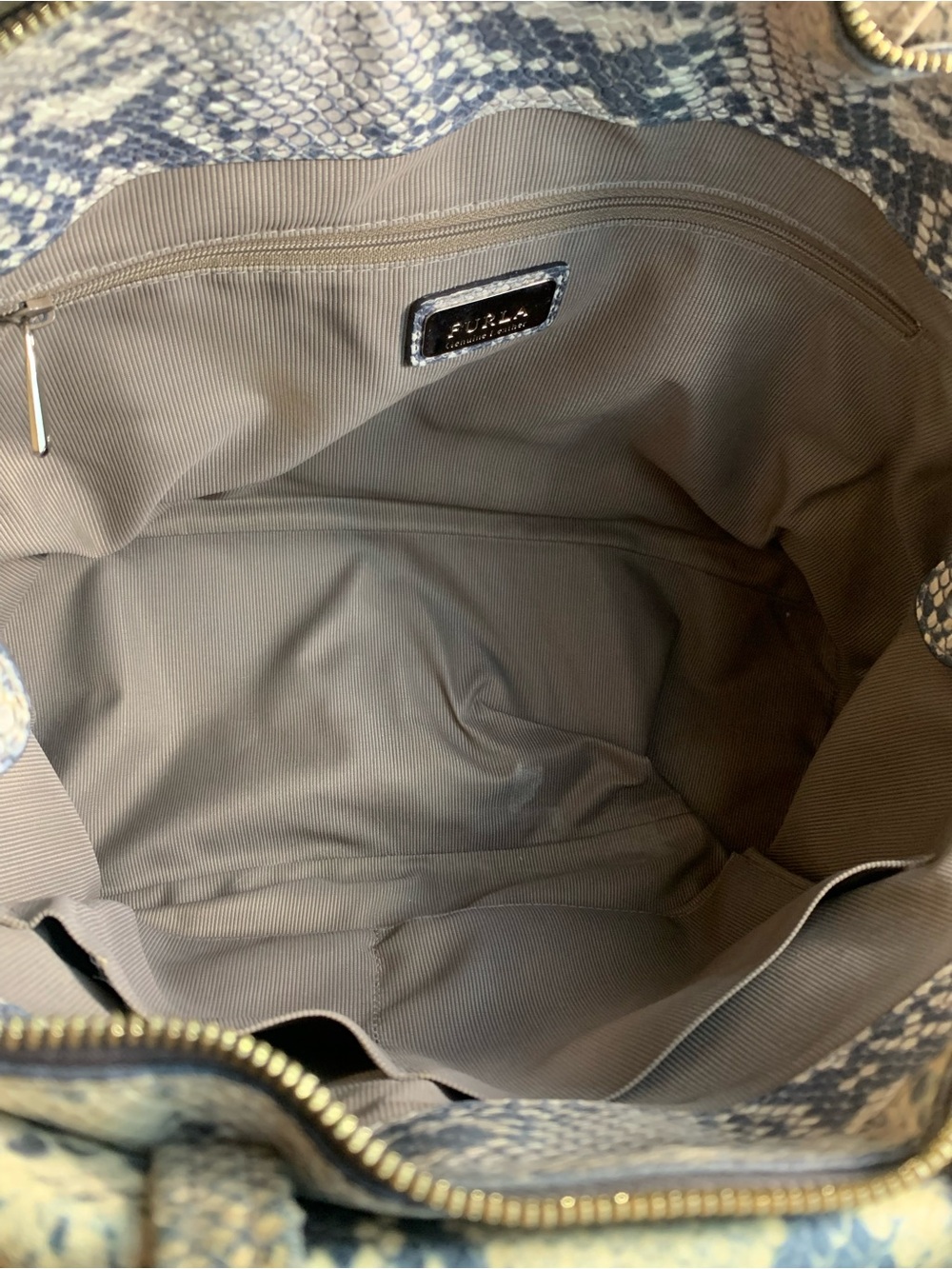 Furla Python embossed Leather Tote/satchel - Picture 12 of 15
